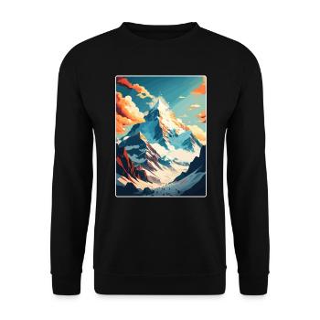 Mount Everest China Vintage Travel Poster Souvenir - Unisex Sweatshirt - black - Front - Alina (178cm) & Michal (187cm)