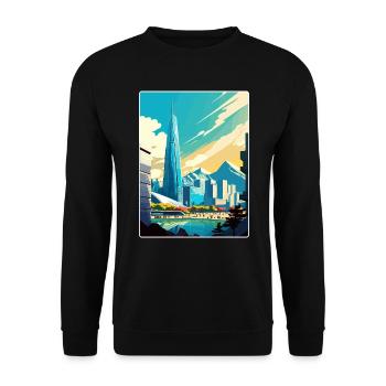 Séoul Corée du Sud Affiche de voyage Peinture Souvenir WPA - Sweat-shirt Unisexe - noir - Devant - Alina (178cm) & Michal (187cm)