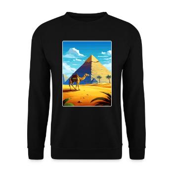 Kairo Ägypten Große Pyramiden Von Gizeh Reiseposter - Unisex Pullover - Schwarz - Vorne - Alina (178cm) & Michal (187cm)