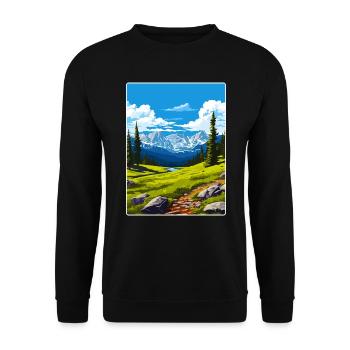 Rocky Mountain Nationalpark Colorado Travel Card - Unisex Pullover - Schwarz - Vorne - Alina (178cm) & Michal (187cm)