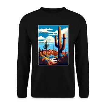 Saguaro National Park Arizona Travel Poster WPA - Unisex Sweatshirt - black - Front - Alina (178cm) & Michal (187cm)