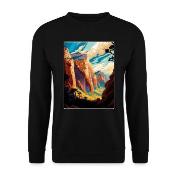 Zion Nationalpark Angels Landing Arizona Reisen - Unisex Pullover - Schwarz - Vorne - Alina (178cm) & Michal (187cm)