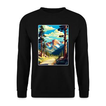 Carte de voyage du parc national des montagnes du Colorado - Sweat-shirt Unisexe - noir - Devant - Alina (178cm) & Michal (187cm)