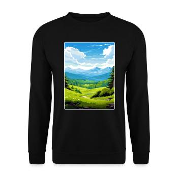 Great Smoky Mountains National Park Travel Poster - Unisex Sweatshirt - black - Front - Alina (178cm) & Michal (187cm)