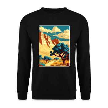 Guadalupe Mountains Nationalpark Reiseposter - Unisex Pullover - Schwarz - Vorne - Alina (178cm) & Michal (187cm)