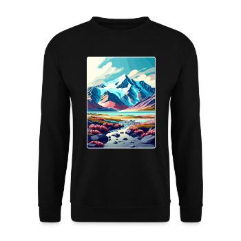Wrangell St Elias Nationalpark Reiseposter WPA - Unisex Pullover - Schwarz - Vorne - Alina (178cm) & Michal (187cm)