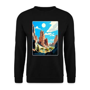 Pinnacles Nationalpark Kalifornien Reiseposter - Unisex Pullover - Schwarz - Vorne - Alina (178cm) & Michal (187cm)