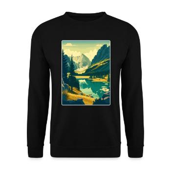Parc national de Durmitor Monténégro Affiche de voyage - Sweat-shirt Unisexe - noir - Devant - Alina (178cm) & Michal (187cm)