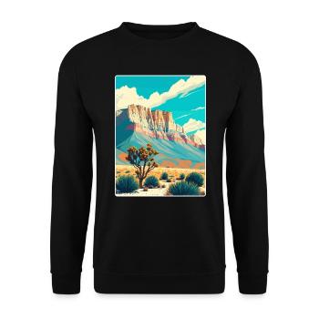 Guadalupe Mountains Nationalpark Reiseposter - Unisex Pullover - Schwarz - Vorne - Alina (178cm) & Michal (187cm)
