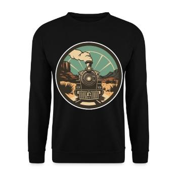 Railway Illustration - Unisex Sweatshirt - black - Front - Alina (178cm) & Michal (187cm)