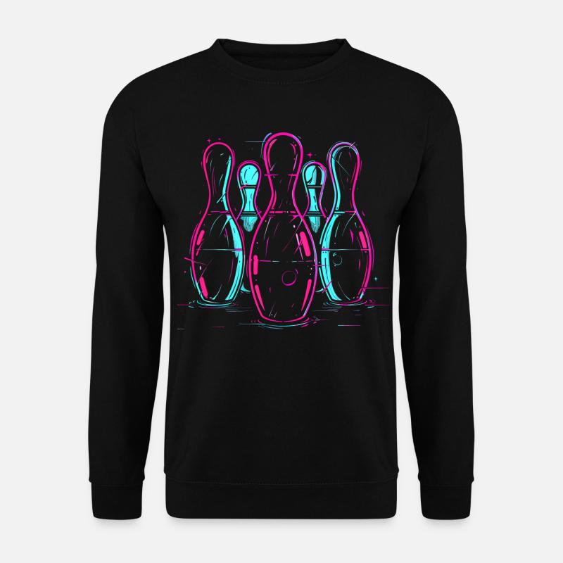 Retro Bowling Synthwave - Unisex Sweatshirt - black
