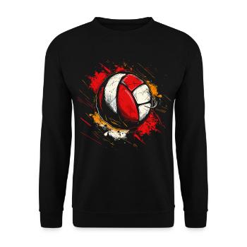 Volleyball Drawing - Unisex Sweatshirt - black - Front - Alina (178cm) & Michal (187cm)