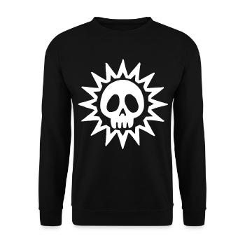 Tête de mort et soleil blanc - Sweat-shirt Unisexe - noir - Devant - Alina (178cm) & Michal (187cm)