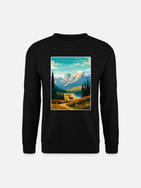 Banff National Park Canada Travel Poster Souvenir - Unisex Sweatshirt - black