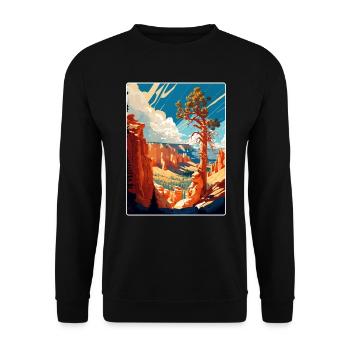 Bryce Canyon Nationalpark Reiseposter Souvenir - Unisex Pullover - Schwarz - Vorne - Alina (178cm) & Michal (187cm)