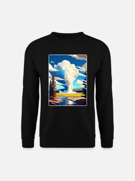 Yellowstone Nationalpark Reiseplakat Souvenir - Unisex Pullover - Schwarz