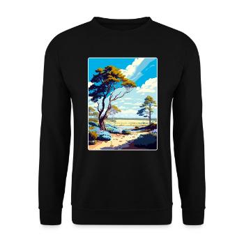 New Forest National Park Travel Poster Souvenir - Unisex Sweatshirt - black - Front - Alina (178cm) & Michal (187cm)