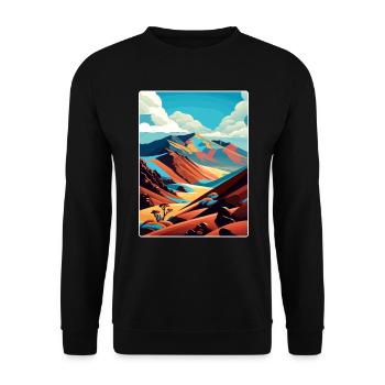 Haleakalā Nationalpark Reiseposter Souvenir WPA - Unisex Pullover - Schwarz - Vorne - Alina (178cm) & Michal (187cm)
