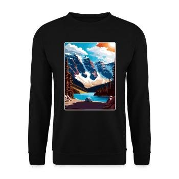 Parc national Banff Canada Affiche de voyage souvenir - Sweat-shirt Unisexe - noir - Devant - Alina (178cm) & Michal (187cm)