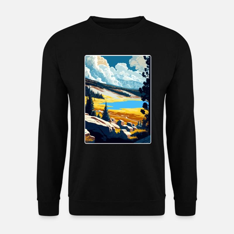 Yellowstone Nationalpark Reiseplakat Souvenir - Unisex Pullover - Schwarz