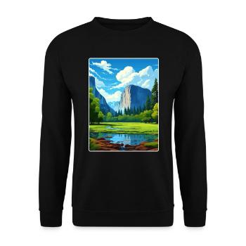 Parc national de Yosemite Affiche de voyage Souvenir WPA - Sweat-shirt Unisexe - noir - Devant - Alina (178cm) & Michal (187cm)