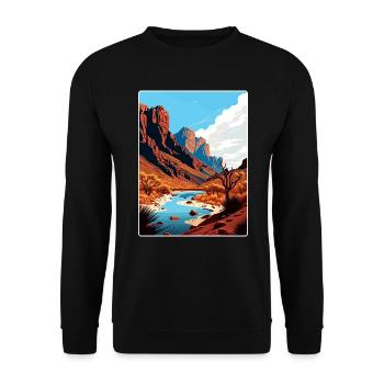 Big Bend National Park Travel Poster Souvenir WPA - Unisex Sweatshirt - black - Front - Alina (178cm) & Michal (187cm)