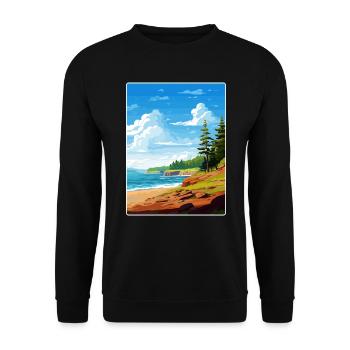 Acadia National Park Travel Poster Souvenir WPA - Unisex Sweatshirt - black - Front - Alina (178cm) & Michal (187cm)