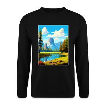 Parc national de Yosemite Affiche de voyage Souvenir WPA - Sweat-shirt Unisexe - noir - Devant - Alina (178cm) & Michal (187cm)