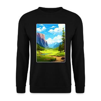 Parc national de Yosemite Affiche de voyage Souvenir WPA - Sweat-shirt Unisexe - noir - Devant - Alina (178cm) & Michal (187cm)