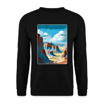 Badlands Nationalpark Reise Poster Souvenir WPA - Unisex Pullover - Schwarz - Vorne - Alina (178cm) & Michal (187cm)