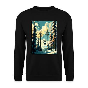 Vail Ski Resort Skifahren Reise Poster Souvenir WPA - Unisex Pullover - Schwarz - Vorne - Alina (178cm) & Michal (187cm)
