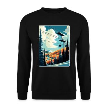 Vail Ski Resort Skifahren Reise Poster Souvenir WPA - Unisex Pullover - Schwarz - Vorne - Alina (178cm) & Michal (187cm)