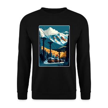 Telluride Ski Ski Voyage Poster Souvenir WPA - Sweat-shirt Unisexe - noir - Devant - Alina (178cm) & Michal (187cm)