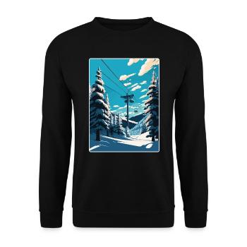 St Anton Ski Skifahren Vintage Reise Poster Souvenir - Unisex Pullover - Schwarz - Vorne - Alina (178cm) & Michal (187cm)