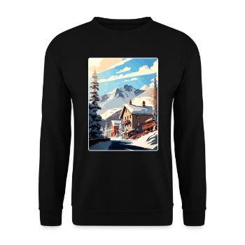 Telluride Ski Ski Voyage Poster Souvenir WPA - Sweat-shirt Unisexe - noir - Devant - Alina (178cm) & Michal (187cm)