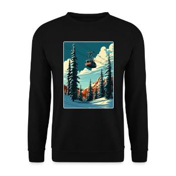 snowbird ski ski vintage voyage affiche souvenir - Sweat-shirt Unisexe - noir - Devant - Alina (178cm) & Michal (187cm)