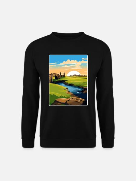St Andrews Golf Course Schottland Andrew Travel Card - Unisex Pullover - Schwarz