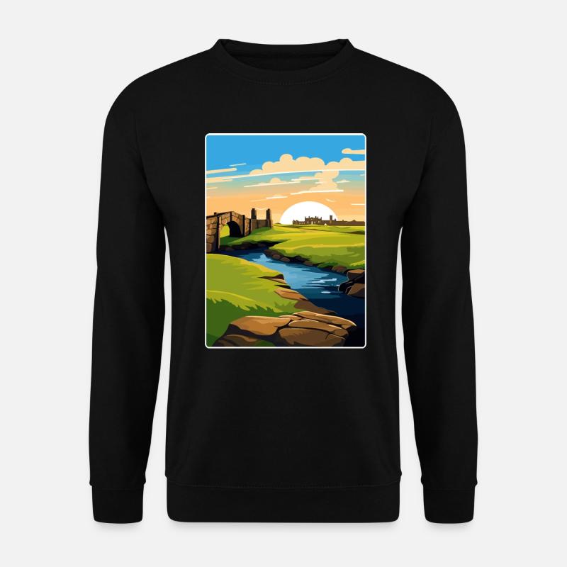 St Andrews Golf Course Schottland Andrew Travel Card - Unisex Pullover - Schwarz