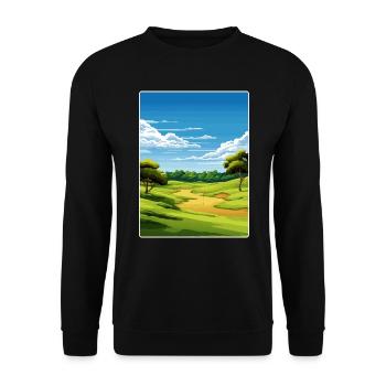 Shinnecock Hills Golfplatz Reise Posterkarte - Unisex Pullover - Schwarz - Vorne - Alina (178cm) & Michal (187cm)