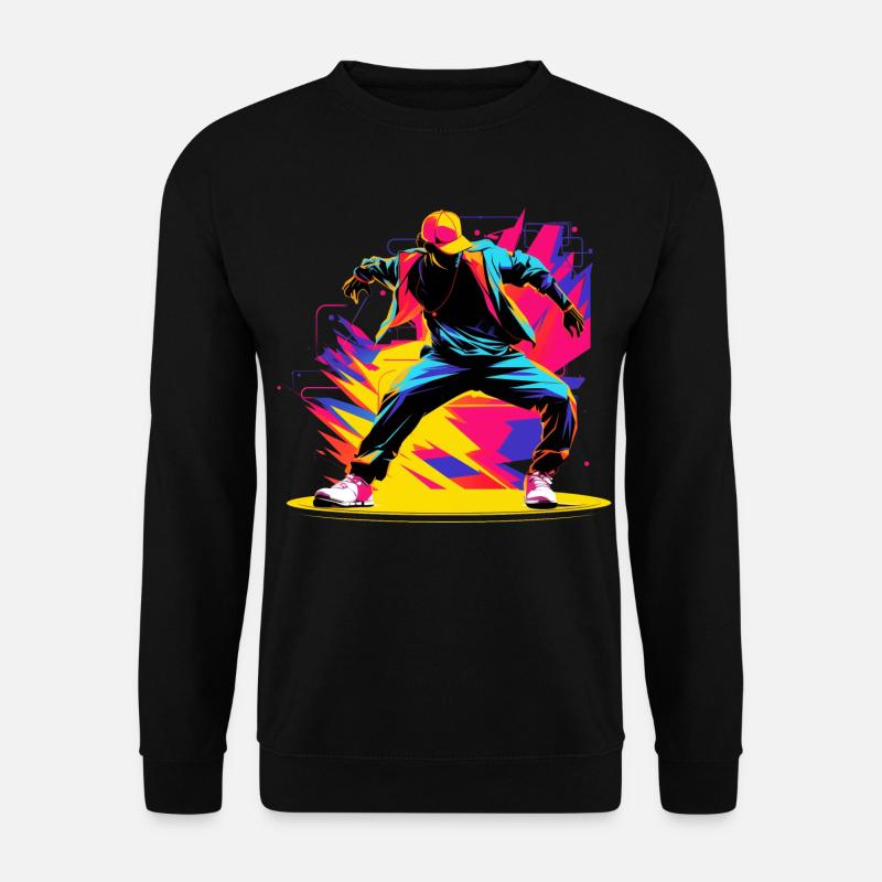90er Farben Breakdancer - Unisex Pullover - Schwarz