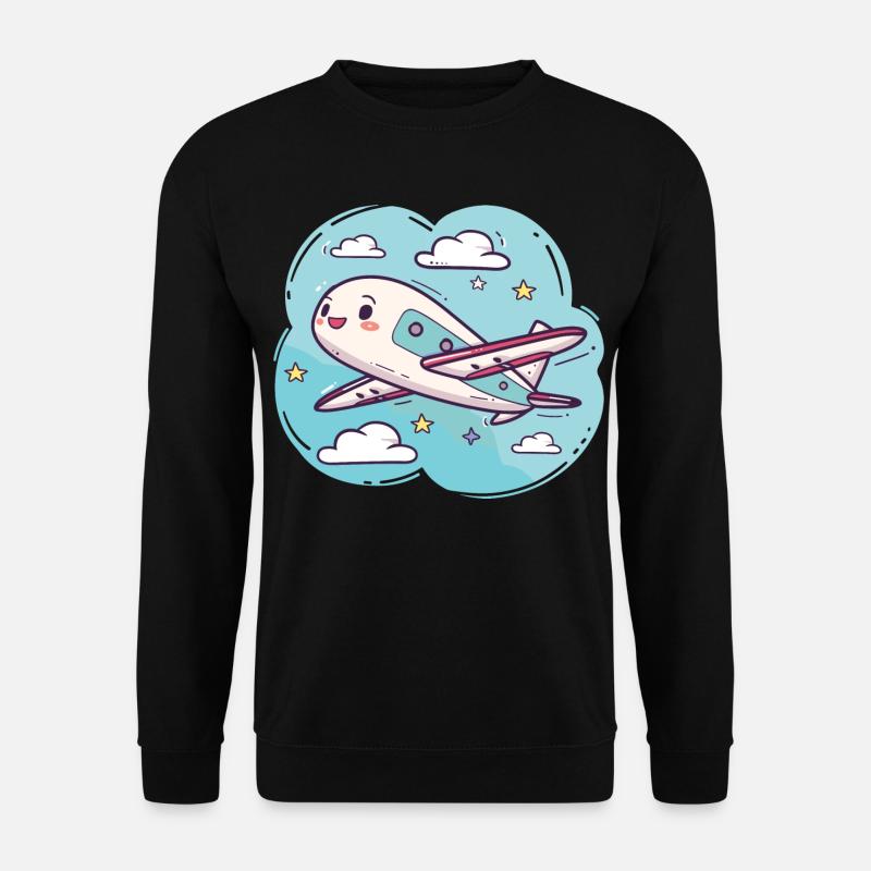 Flugzeug Comic Look - Unisex Pullover - Schwarz