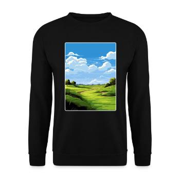 Bethpage Black Golf Course Travel Poster Souvenir - Unisex Sweatshirt - black - Front - Alina (178cm) & Michal (187cm)