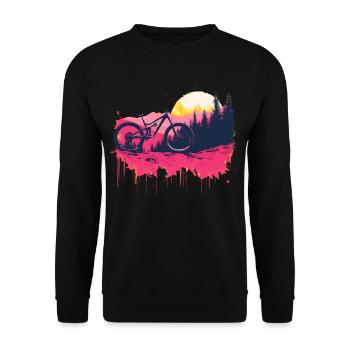 Vintage Mountainbiking - Unisex Pullover - Schwarz - Vorne - Alina (178cm) & Michal (187cm)