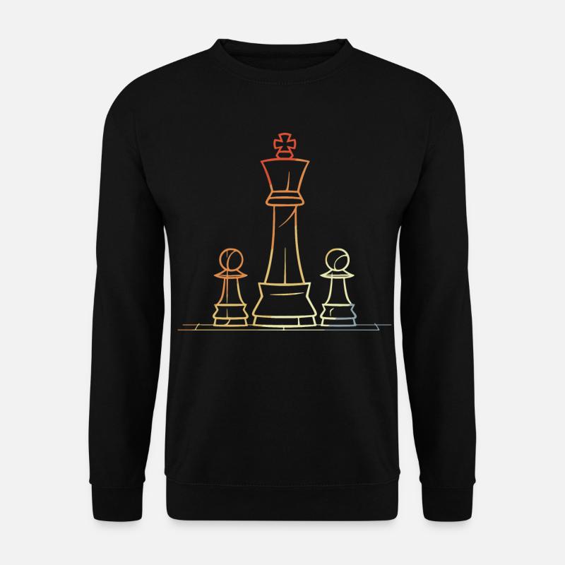 Chess Pieces Drawing Retro - Unisex Sweatshirt - black