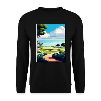 Pelican Hill Golf Club Reiseposter Souvenir WPA - Unisex Pullover - Schwarz - Vorne - Alina (178cm) & Michal (187cm)