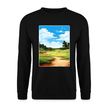 Quali Hollow Golf Club Travel Poster Souvenir WPA - Unisex Sweatshirt - black - Front - Alina (178cm) & Michal (187cm)