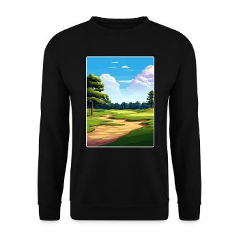 Pine Valley Golf Club Affiche de voyage Souvenir WPA - Sweat-shirt Unisexe - noir - Devant - Alina (178cm) & Michal (187cm)