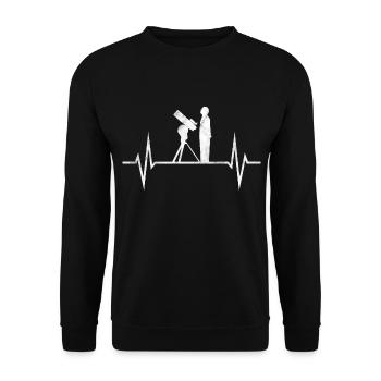 Astronomie Astronom Teleskop Universum - Unisex Pullover - Schwarz - Vorne - Alina (178cm) & Michal (187cm)