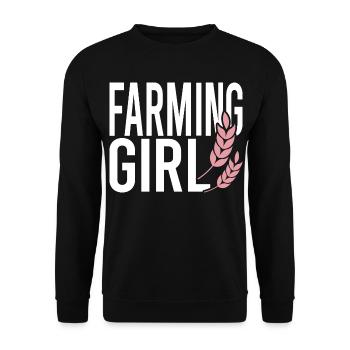 Farming Girl - Unisex Pullover - Schwarz - Vorne - Alina (178cm) & Michal (187cm)
