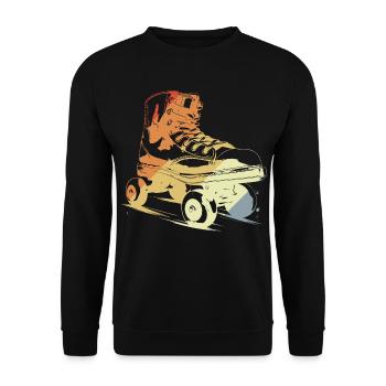 Retro Roller Skates Drawing - Unisex Sweatshirt - black - Front - Alina (178cm) & Michal (187cm)